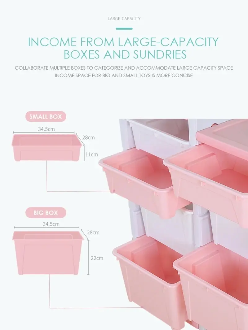 All 4 Kids Hannah Combined Storage Unit - Pink