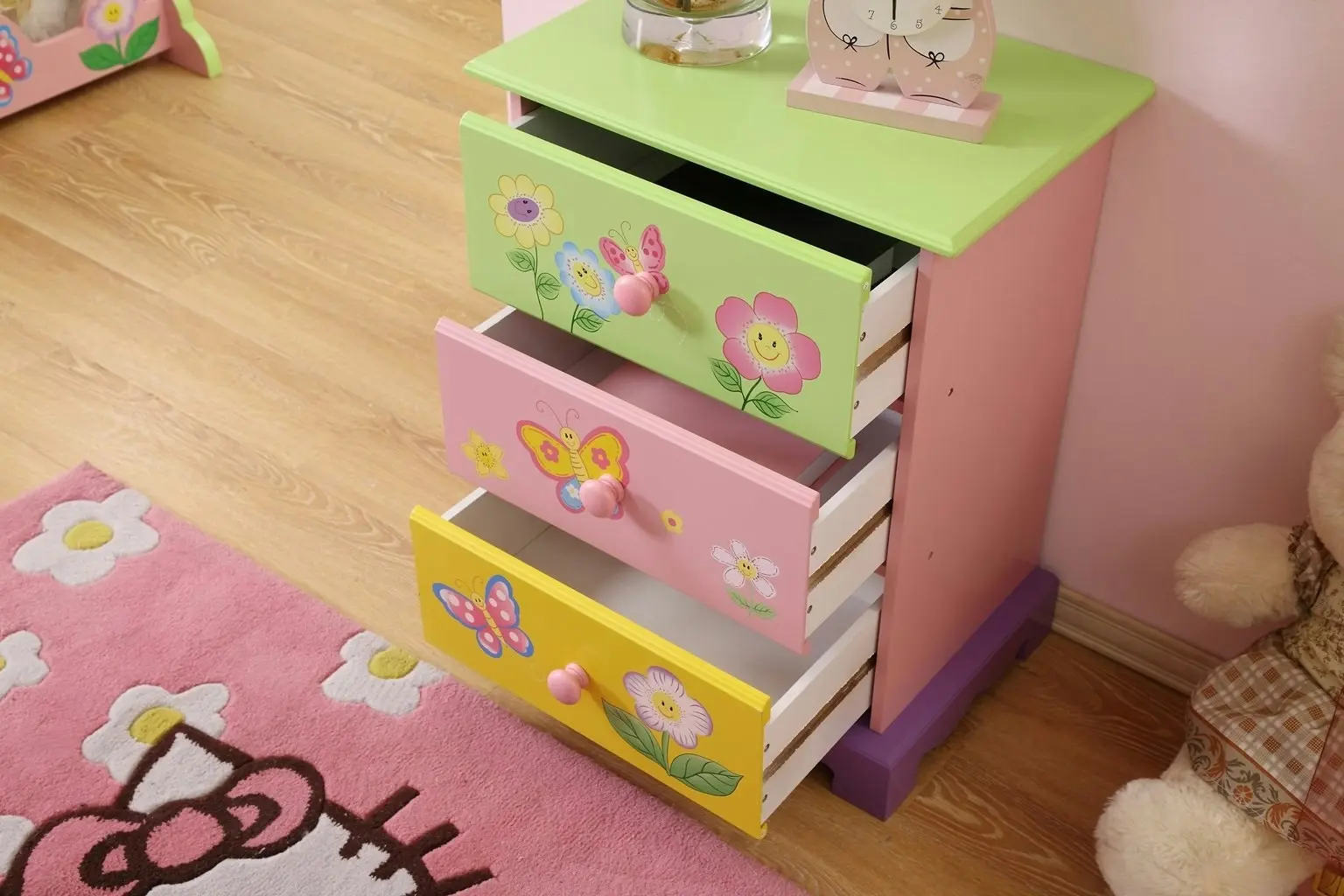 All 4 Kids Olivia the Fairy Girl’s 3 Drawer Bedside Table