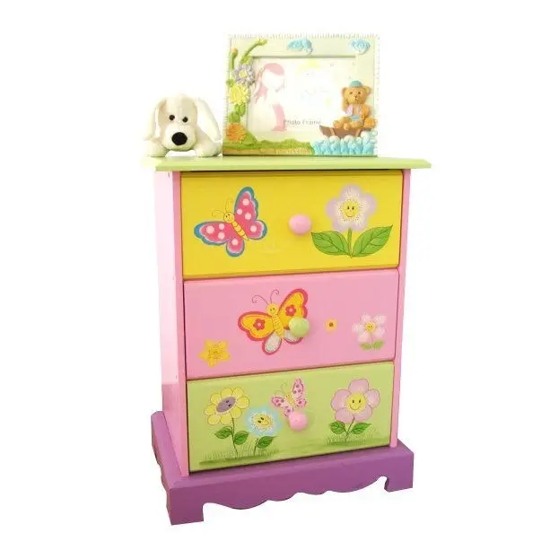 All 4 Kids Olivia the Fairy Girl’s 3 Drawer Bedside Table