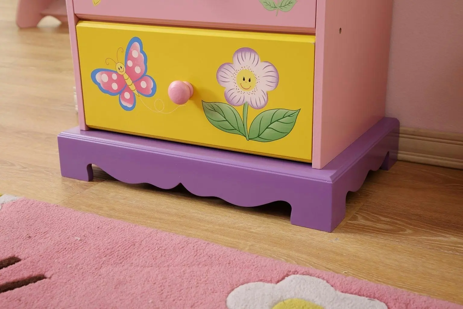 All 4 Kids Olivia the Fairy Girl’s 3 Drawer Bedside Table