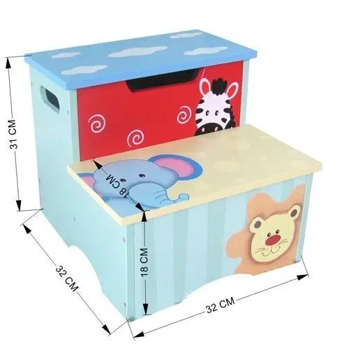 All 4 Kids Joseph Boys Blue Animal Step Stool