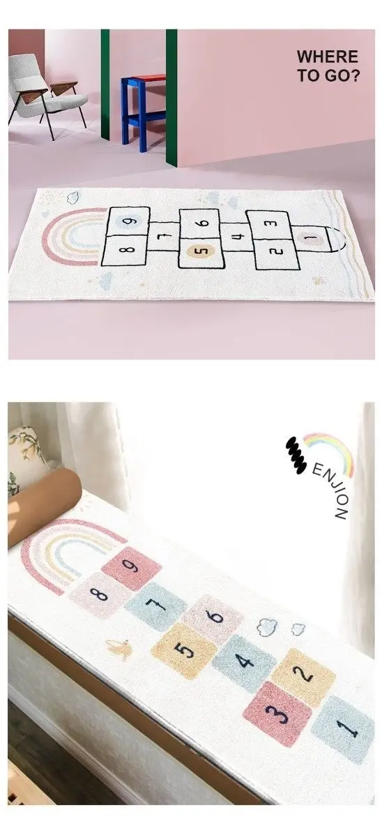 All 4 Kids Rainbow Hopscotch Rug