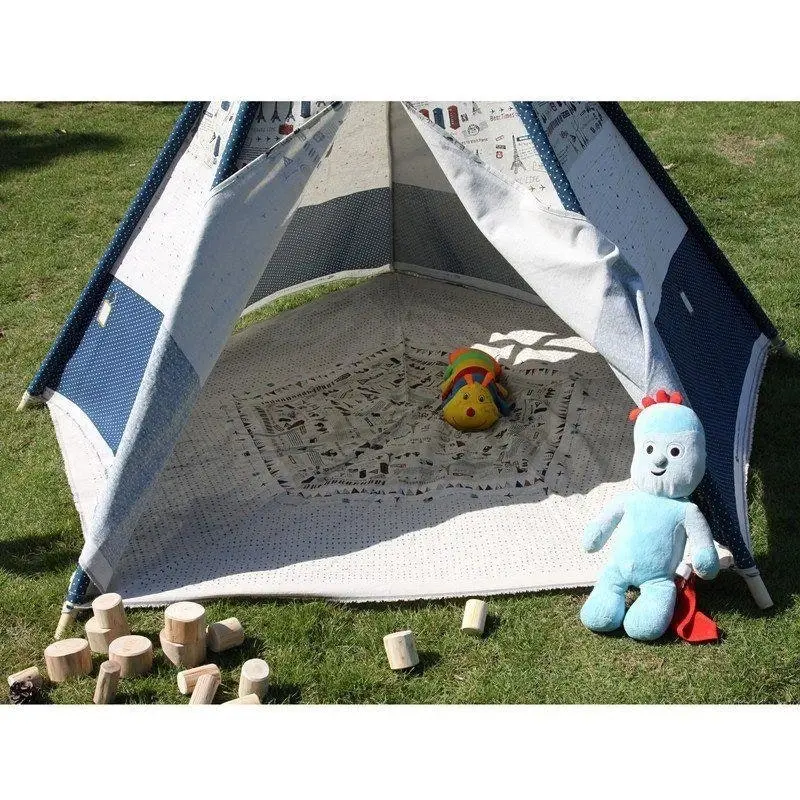 All 4 Kids James Cotton Canvas Kids Plane Pentagon Teepee Tent