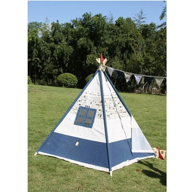 All 4 Kids James Cotton Canvas Kids Plane Pentagon Teepee Tent