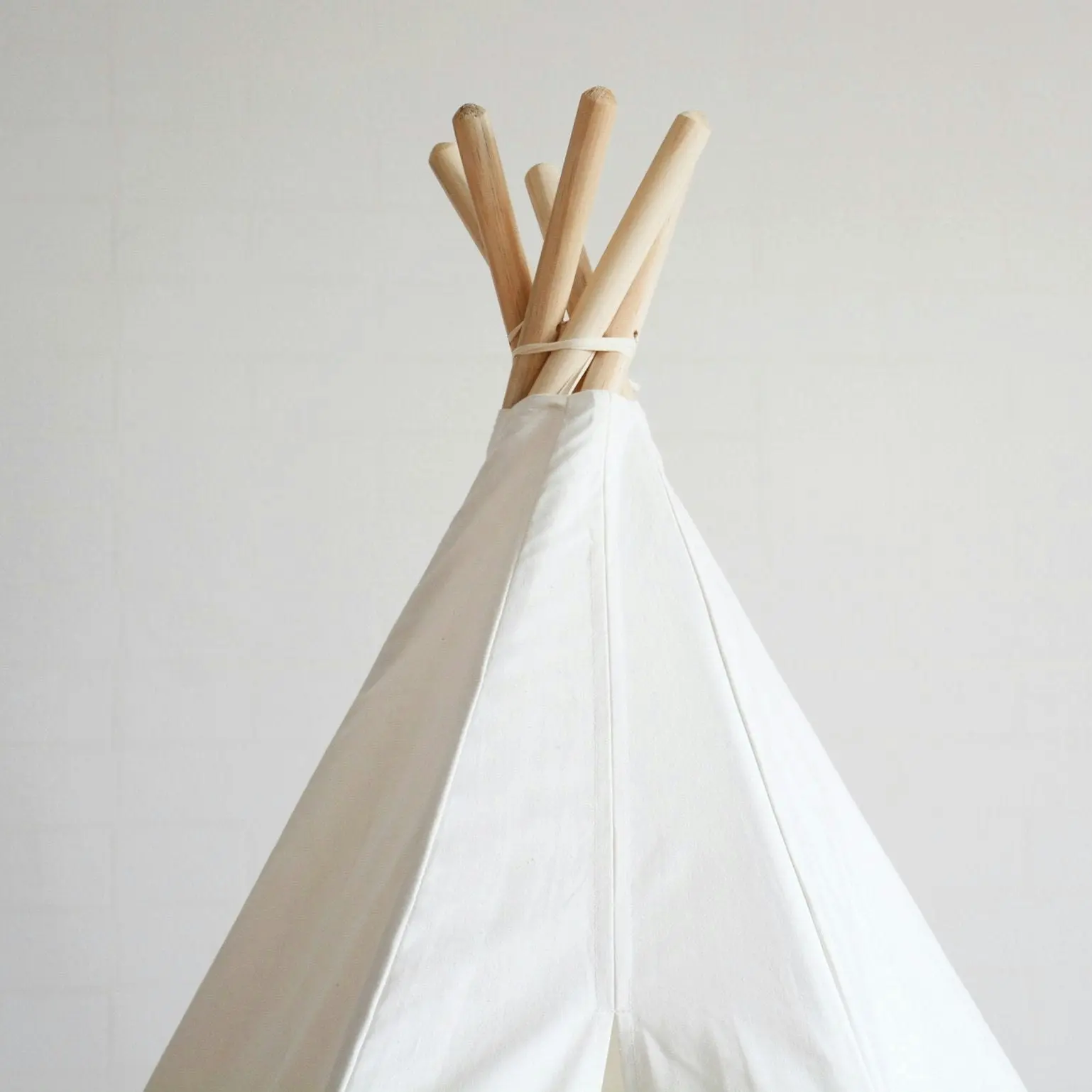 All 4 Kids Lily White Cotton Canvas Kids Hexagonal Teepee Tent