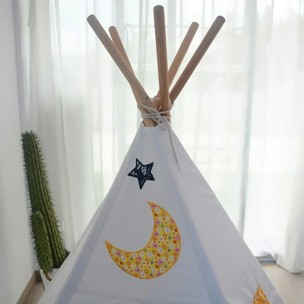 All 4 Kids Penelope Cotton Canvas Kids Elephant Pentagon Teepee Tent