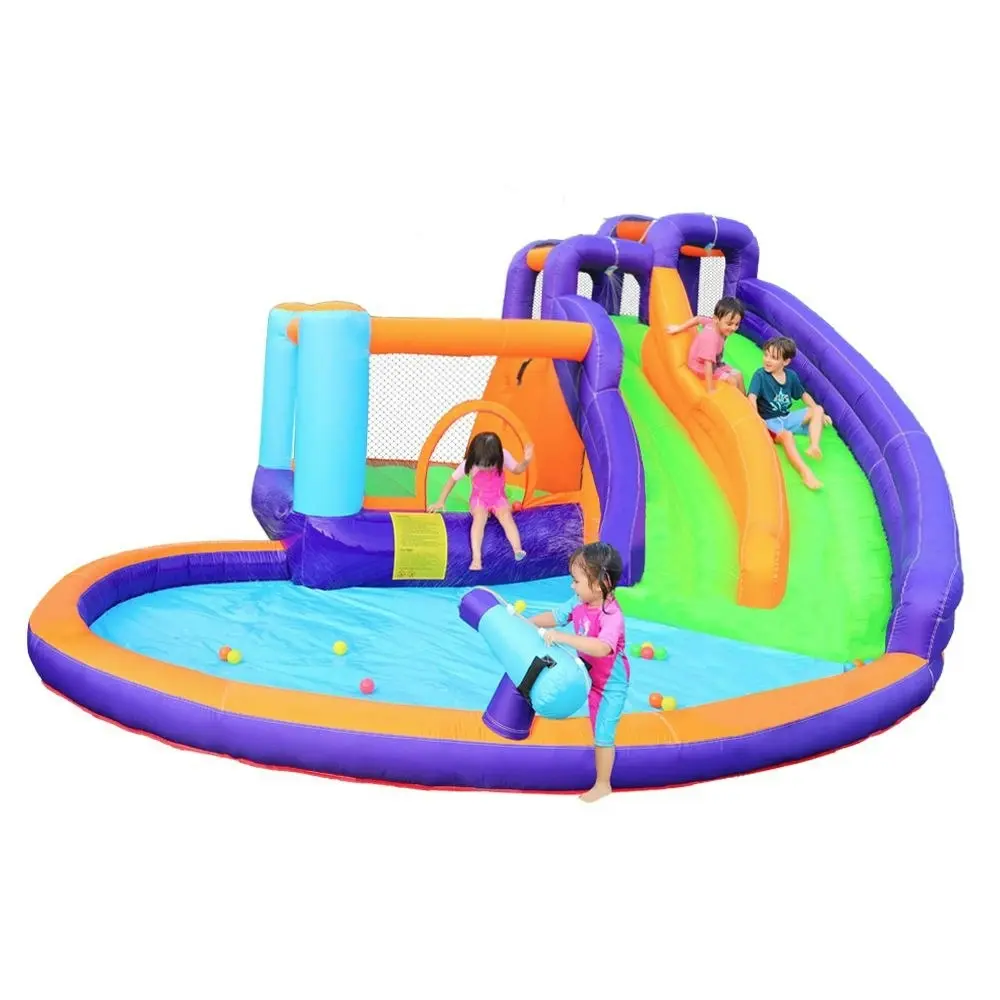 Air My Fun Purple Jumping Castle with Slide and Shooting Gun