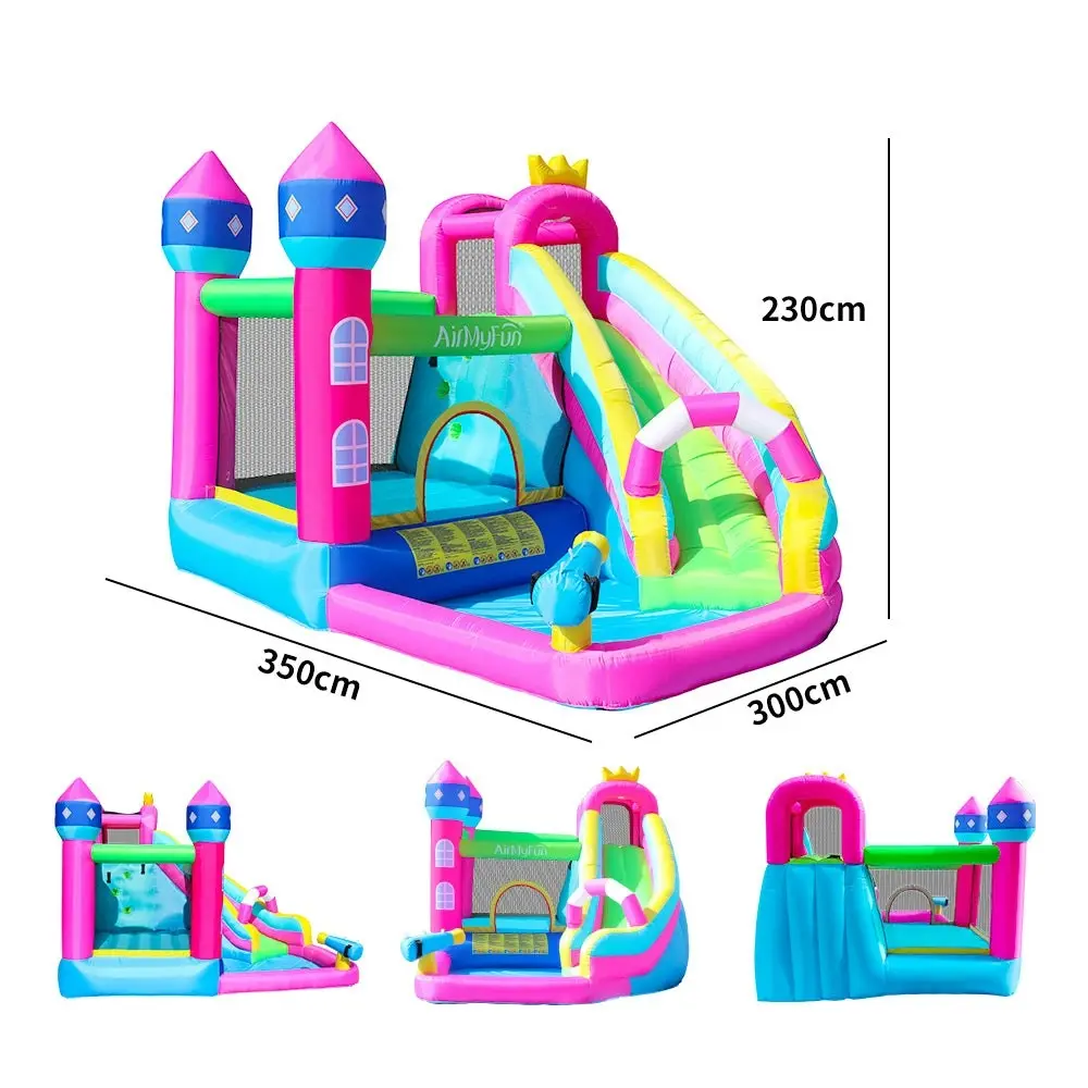 Air My Fun Purple Jumping Castle with Slide and Shooting Gun