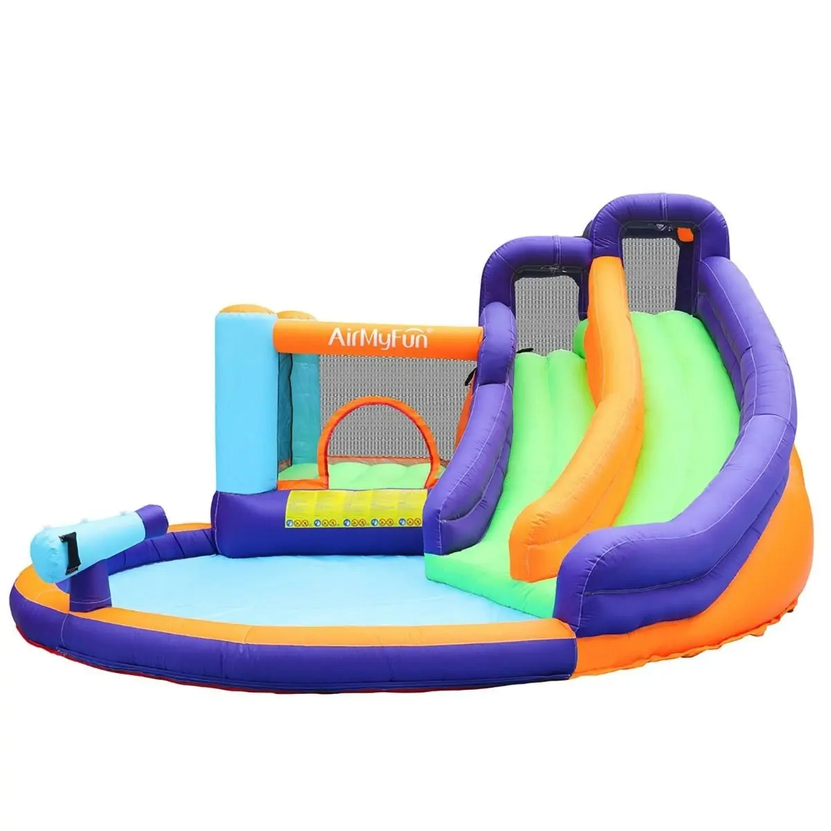 Air My Fun Purple Jumping Castle with Slide and Shooting Gun