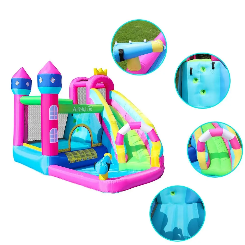 Air My Fun Purple Jumping Castle with Slide and Shooting Gun