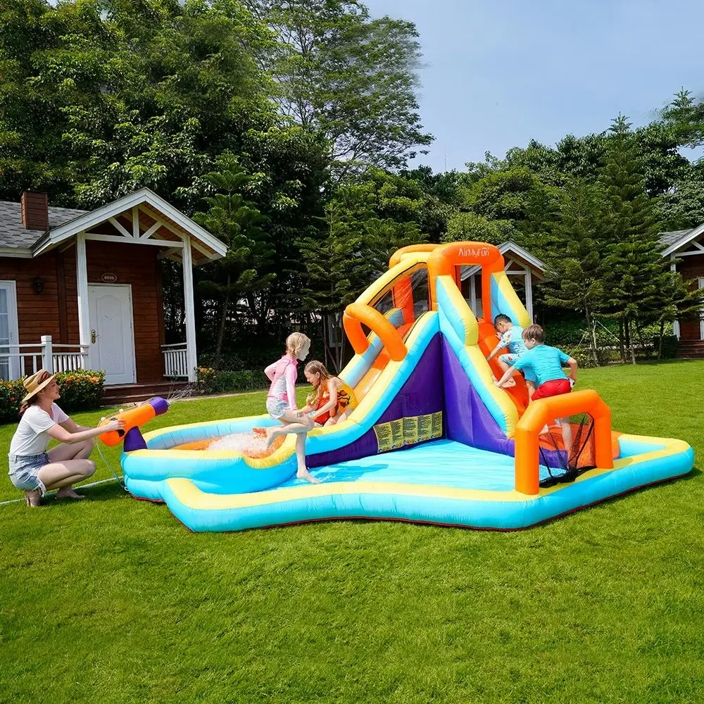 Air My Fun Climb Time Jumping Castle with Slide and Shooting Gun