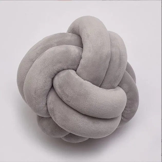 All 4 Kids Nordic Style Soft Velour Knot Ball - Grey