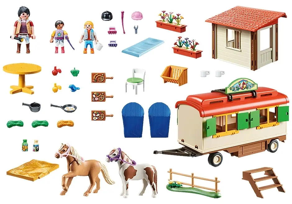 Playmobil Pony Shelter with Mobile Home