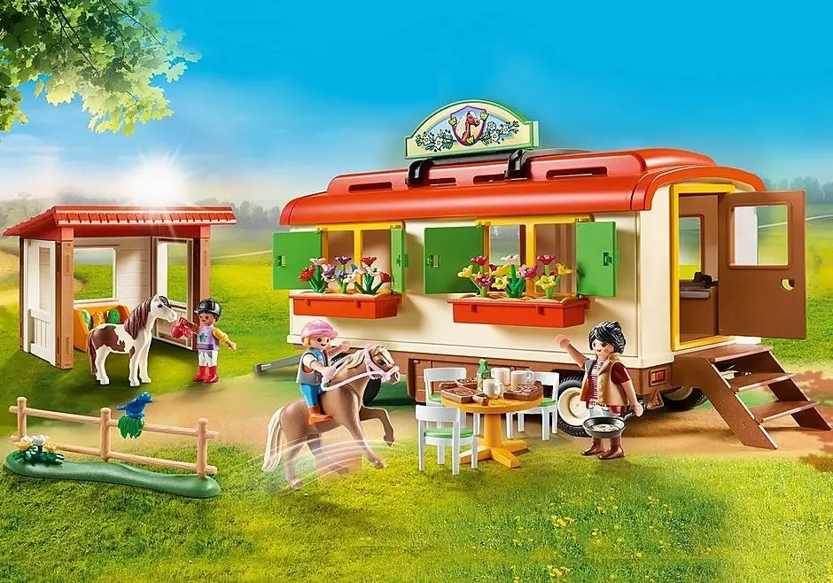 Playmobil Pony Shelter with Mobile Home