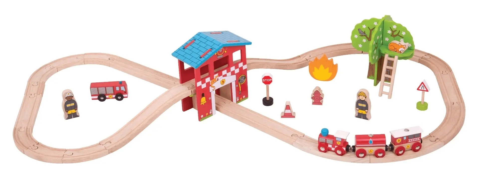 Bigjigs Rail Fire Station Train Set