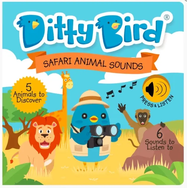 Ditty Bird Safari Animal Sounds Board Book