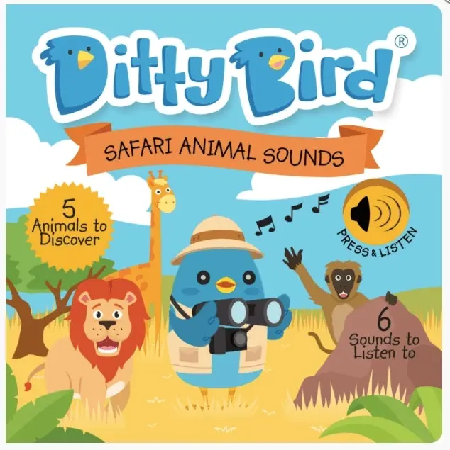 Ditty Bird Safari Animal Sounds Board Book