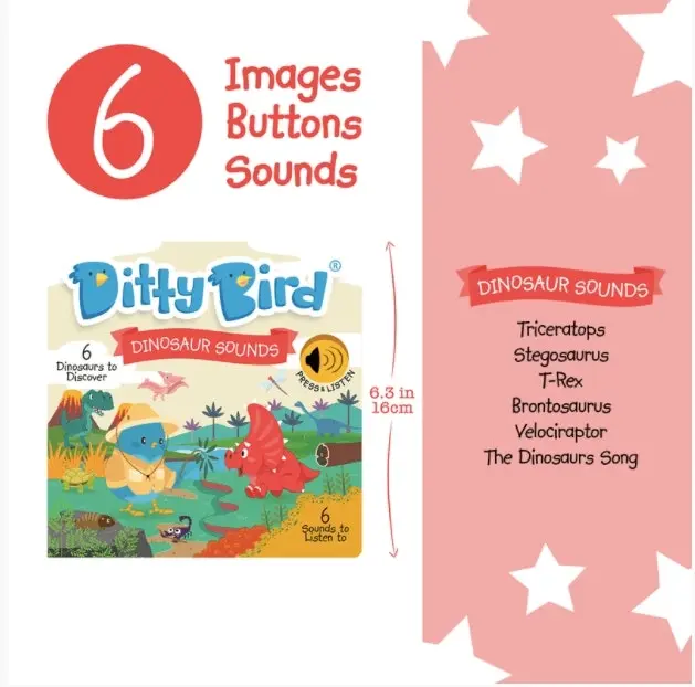 Ditty Birds Dinosaur Sounds Board Book