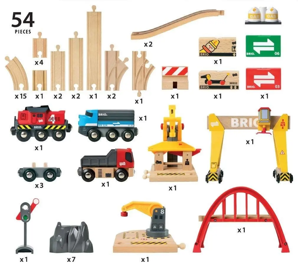 Brio Set - Cargo Railway Deluxe Set 54 pieces