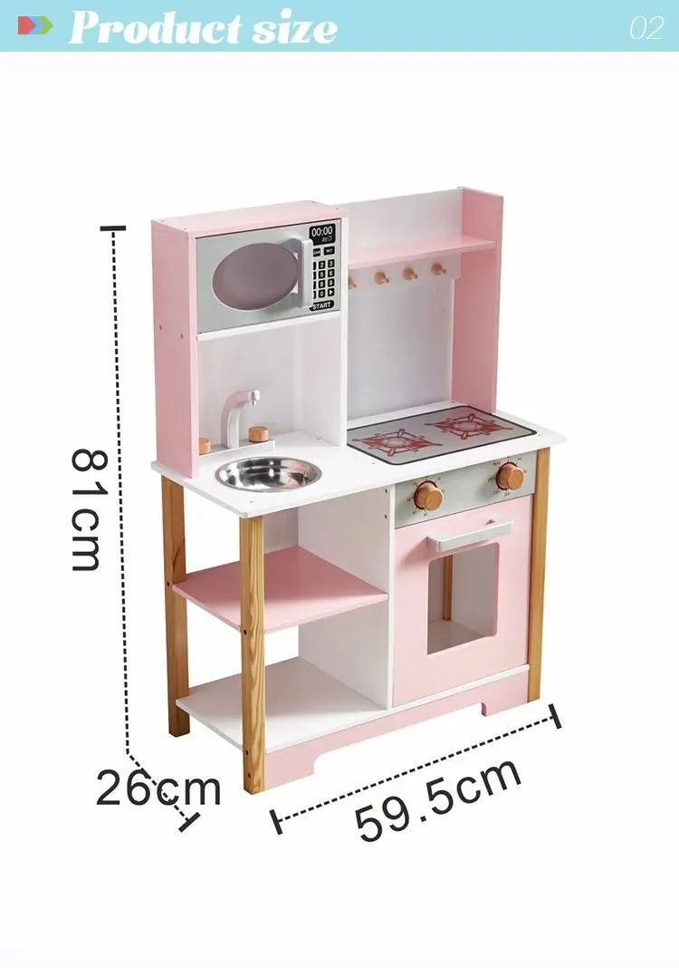 All 4 Kids Peyton Pink Pretend Play Kitchen