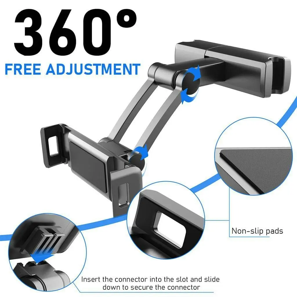 Universal Car Rear Pillow Bracket 360 Degree Rotating For Mobile Phone PC Tablet