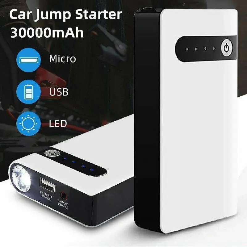 30000mAh Portable Car Jump Starter Pack Vehicle Booster Power Bank Battery Auto