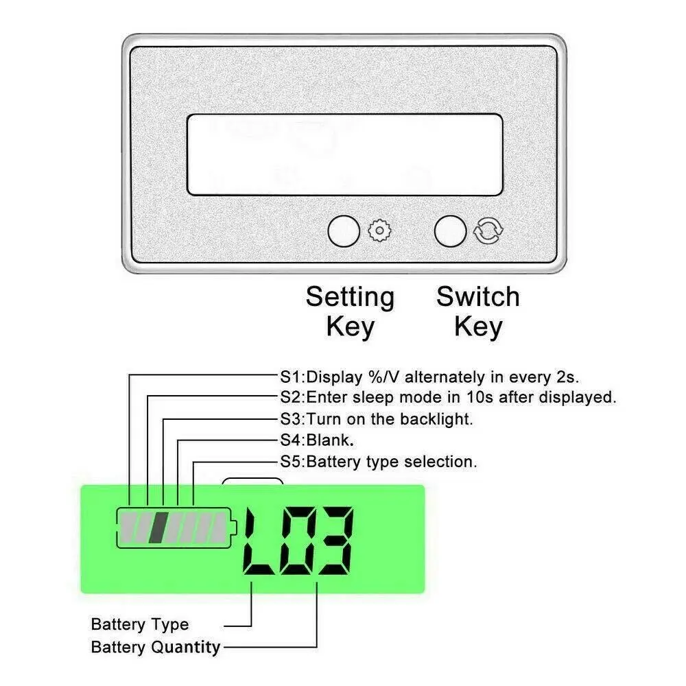 Meter LCD Car Lead-acid Monitor Voltmeter Battery Tester Capacity Indicator Bike