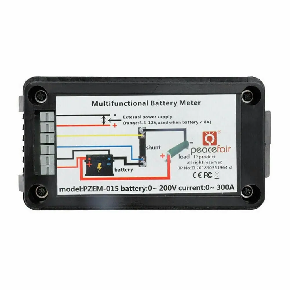 DC Battery Monitor 300A Shunt With wiring Tools For RV Car Solar System Durable