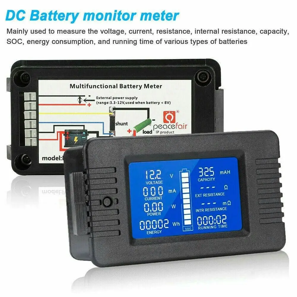 DC Battery Monitor 300A Shunt With wiring Tools For RV Car Solar System Durable