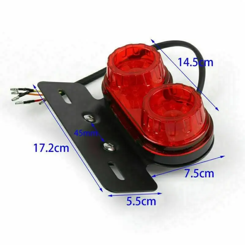 Motorcycle Led Rear Tail Light Brake Indicator Light Number Plate 12V Red T7