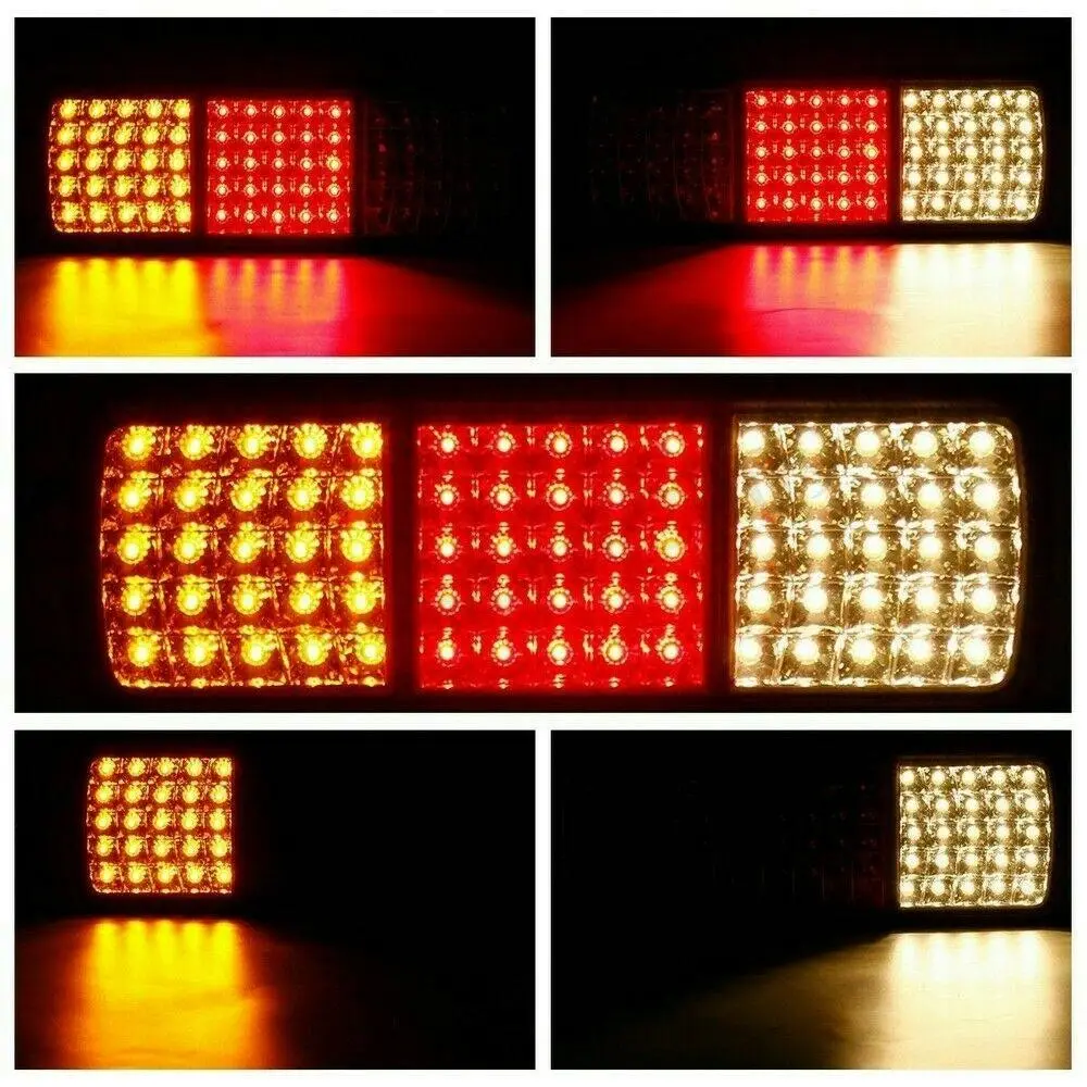 2x 75 LED Tail Lights Stop Indicator Reverse Lamp 24V Trailer Truck Ute Light