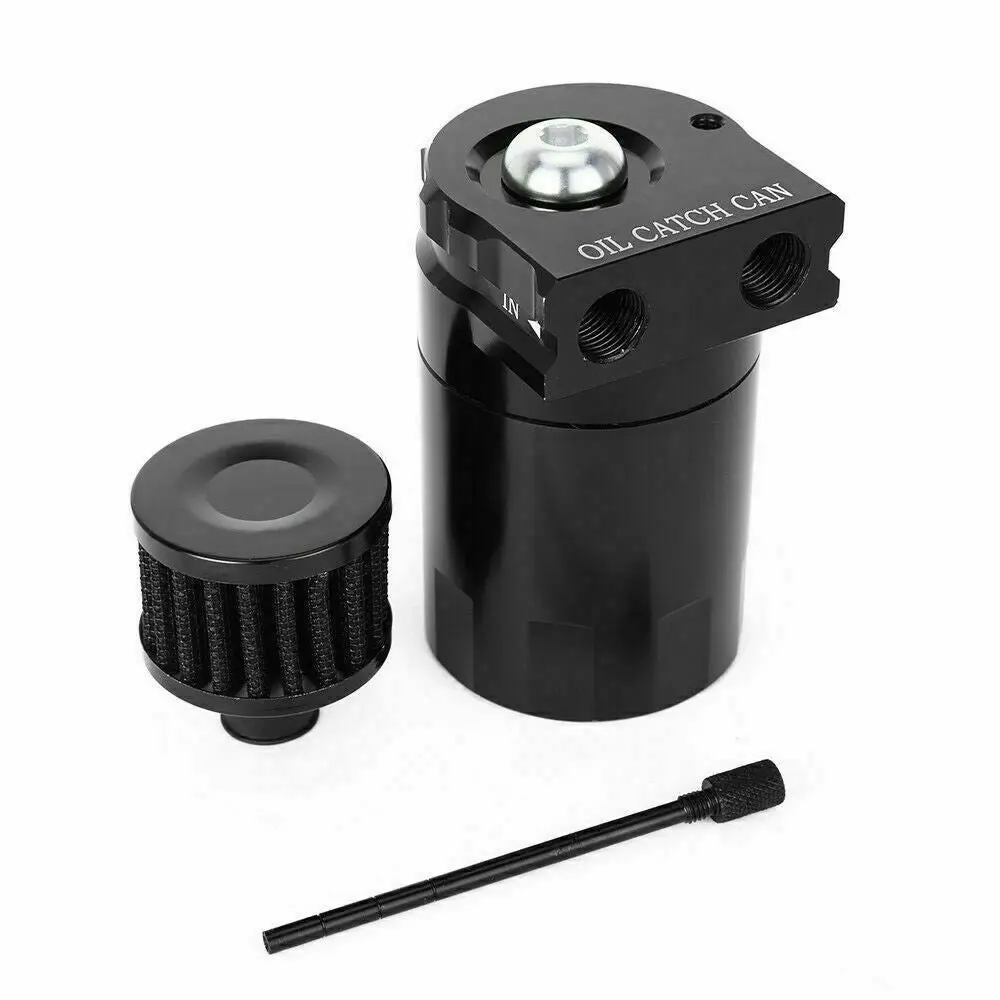 Oil Catch Can Breather Universal Baffled Diesel Reservoir Tank Petrol Filter Kit