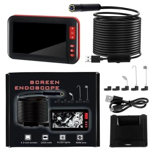 Industrial Endoscope Camera 1080P HD 4.3'' Screen Borescope Inspection Camera