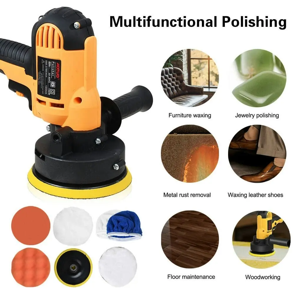 700W Electric Car Polisher 125mm Portable Polishing Machine Waxer Sander Buffer