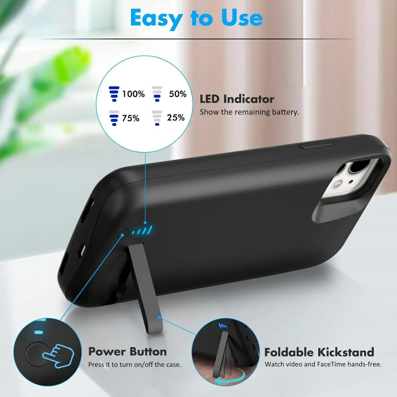 For iPhone 12 Pro Max Smart Battery Power Bank Charger Cover