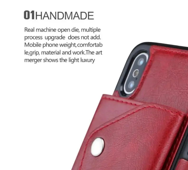 For iPhone XS Luxury Leather Wallet Shockproof Case Cover