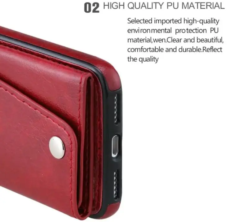 For iPhone XR Luxury Leather Wallet Shockproof Case Cover