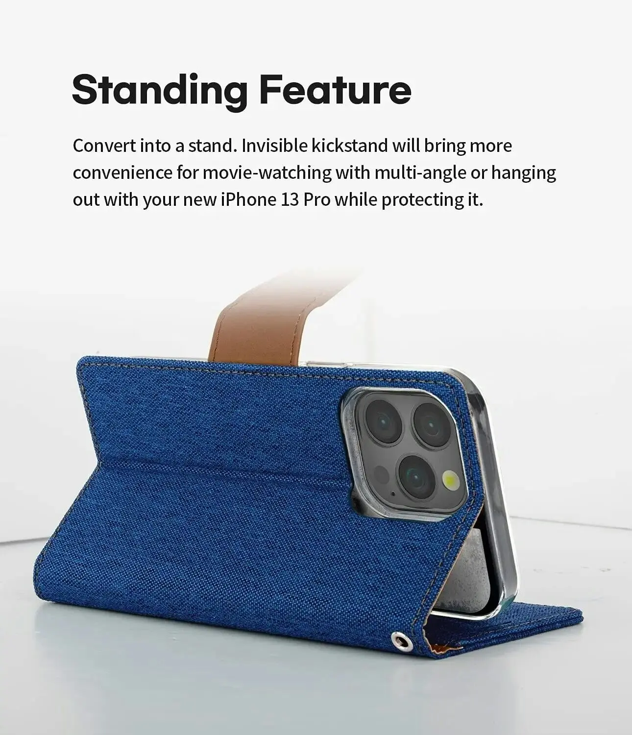 For iPhone X Wallet Flip Denim Case Cover