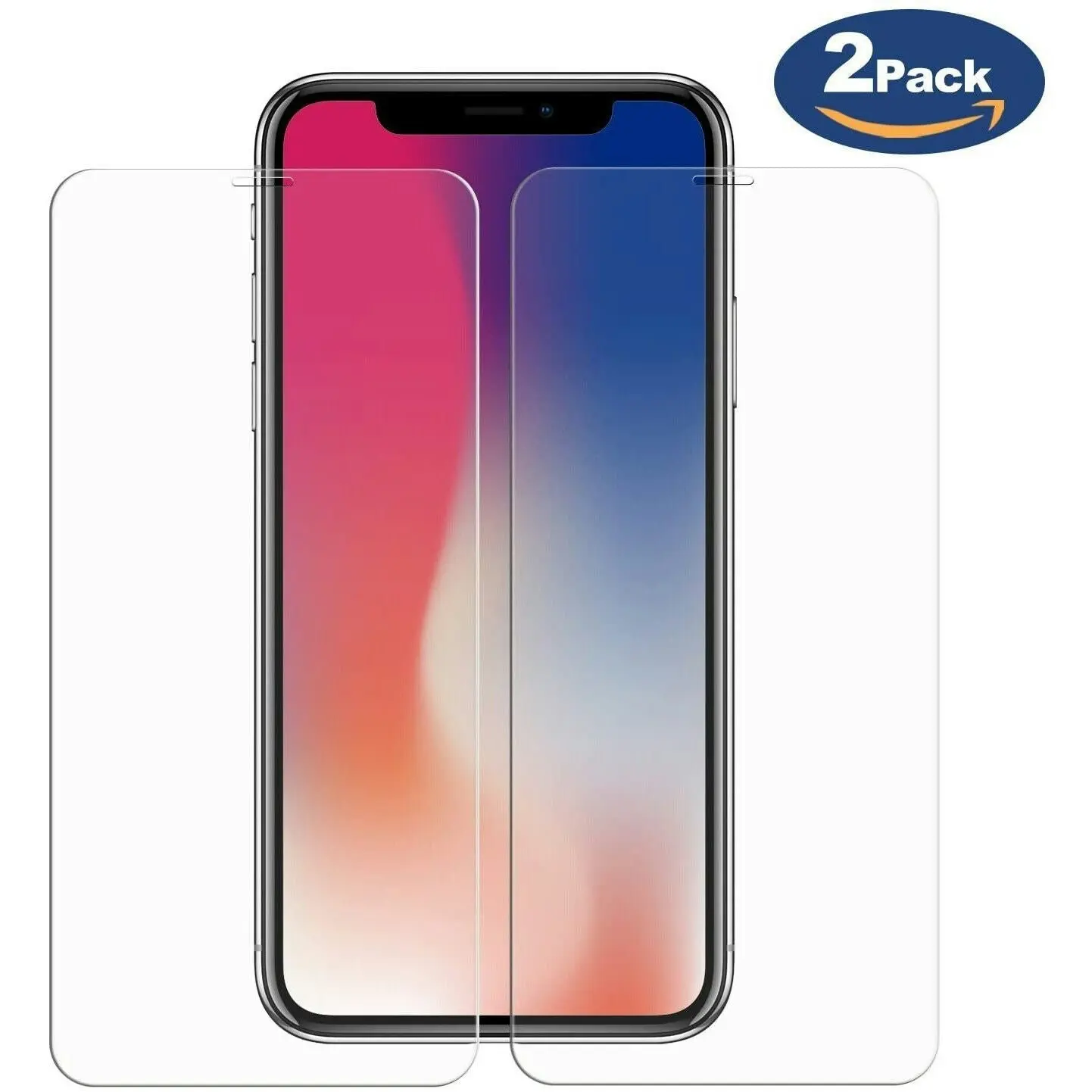 2 Pack Tempered Glass Screen Protector For Apple iPhone X