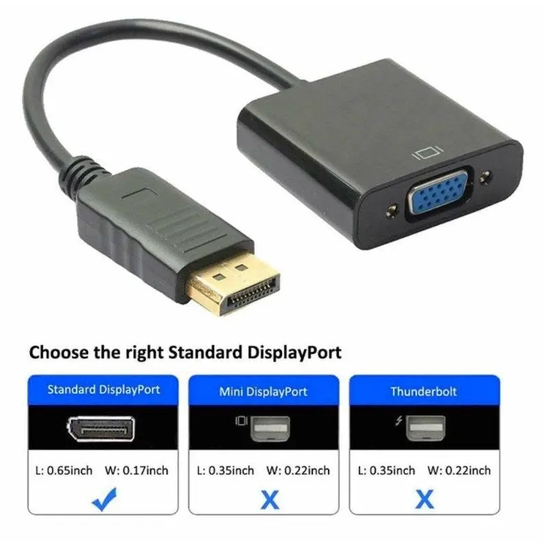 Displayport Display Port DP Male to VGA Female Video Converter Adapter Cable PC