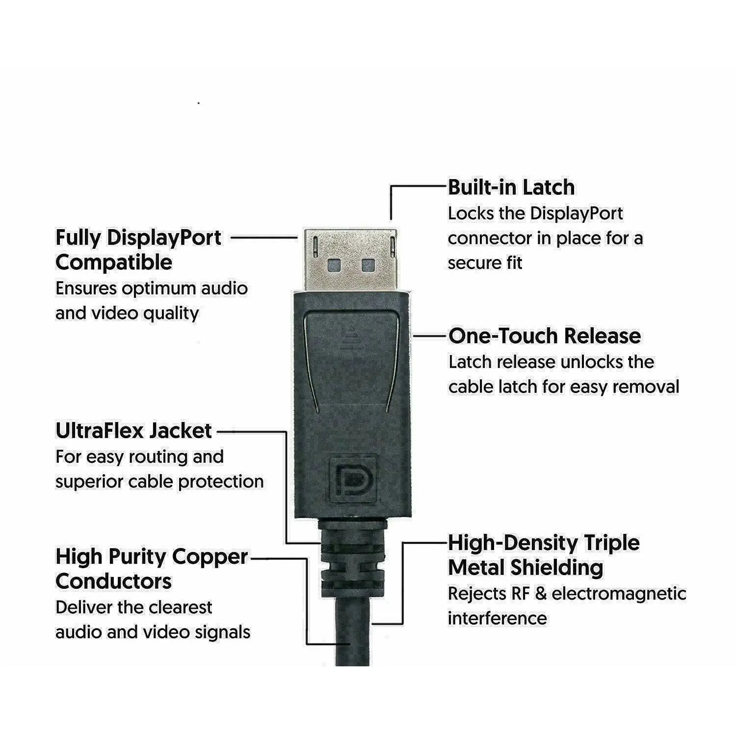 4K 1.8M Mini DisplayPort to Display Port DP 6FT Cable For MacBook Pro Air Mac