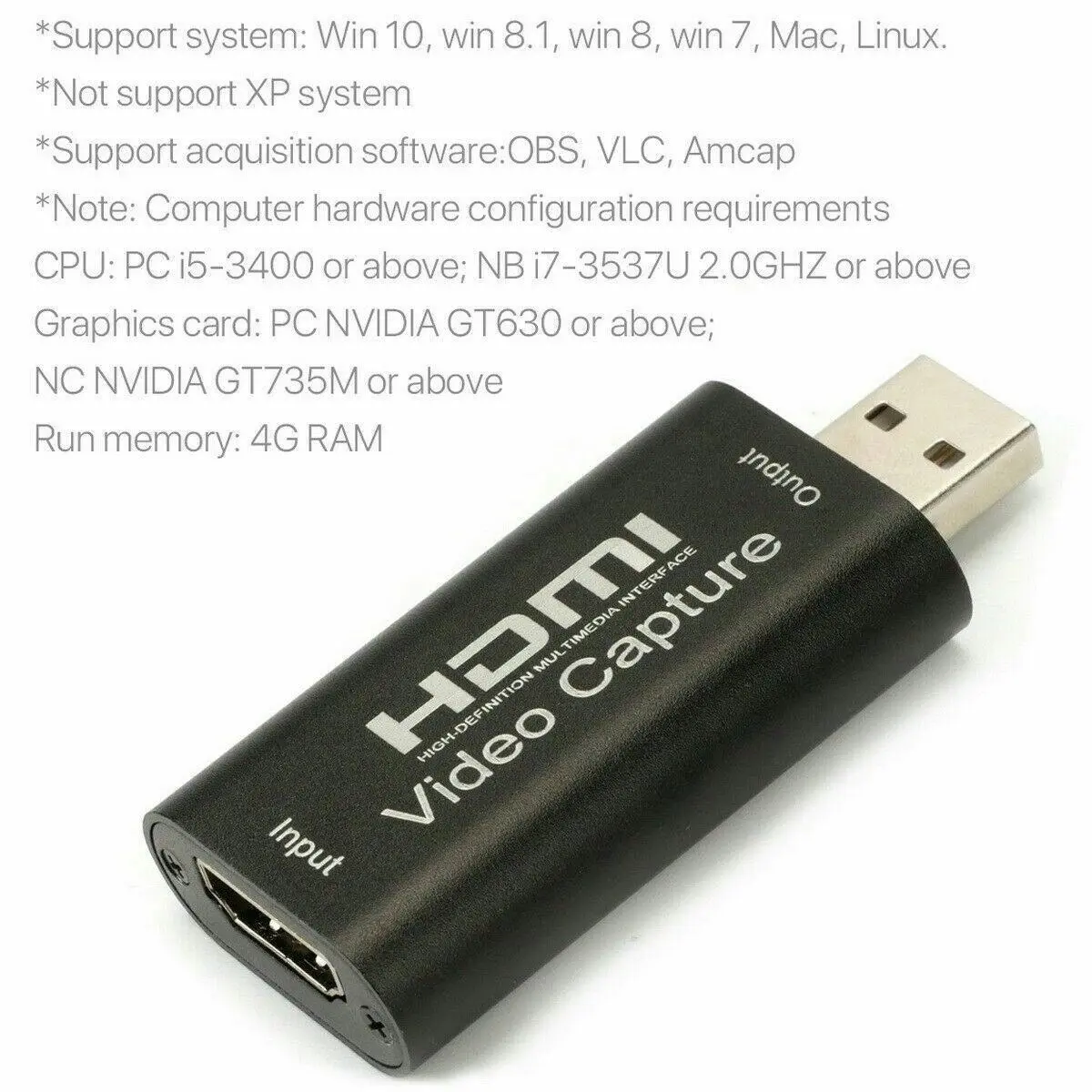 HDMI to USB Video Capture Card Screen Record 1080P HD Game Video Live Streaming Recorder