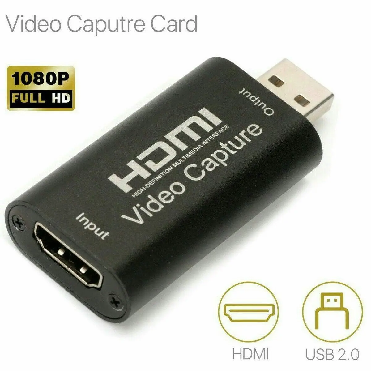 HDMI to USB Video Capture Card Screen Record 1080P HD Game Video Live Streaming Recorder