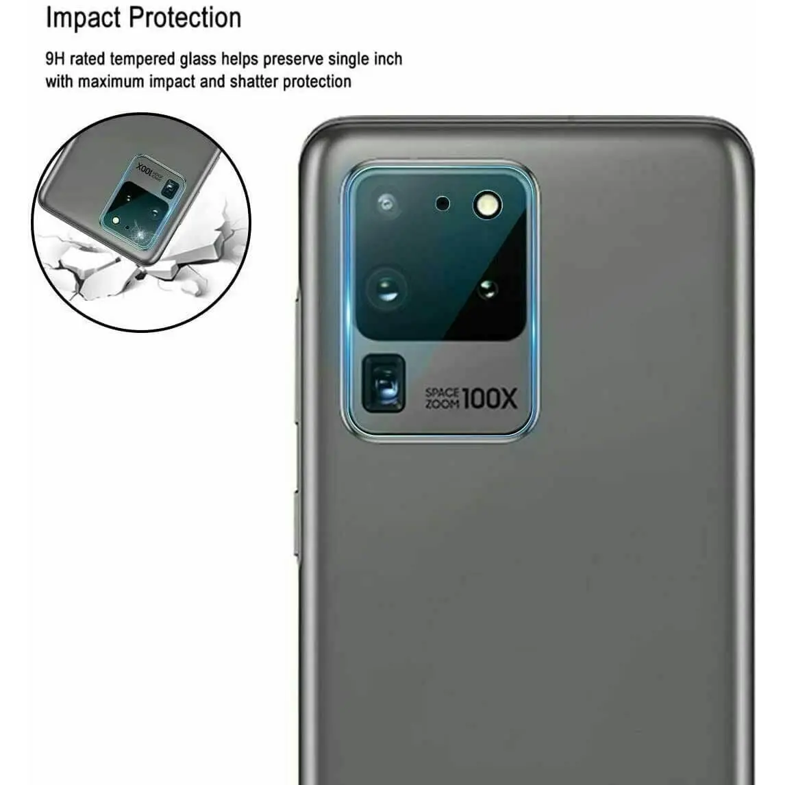 Samsung Galaxy S20 Plus Ultra / S20 + Compatible Camera Lens Tempered Screen Protector