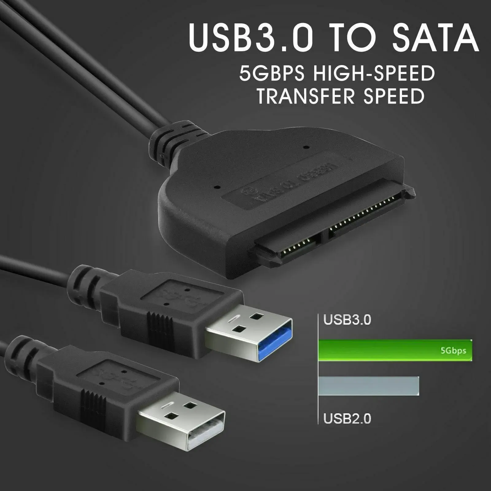 SATA to USB 3.0 Adapter Cable for 2.5" Hard Drive HDD Laptop Data Recovery PC AU