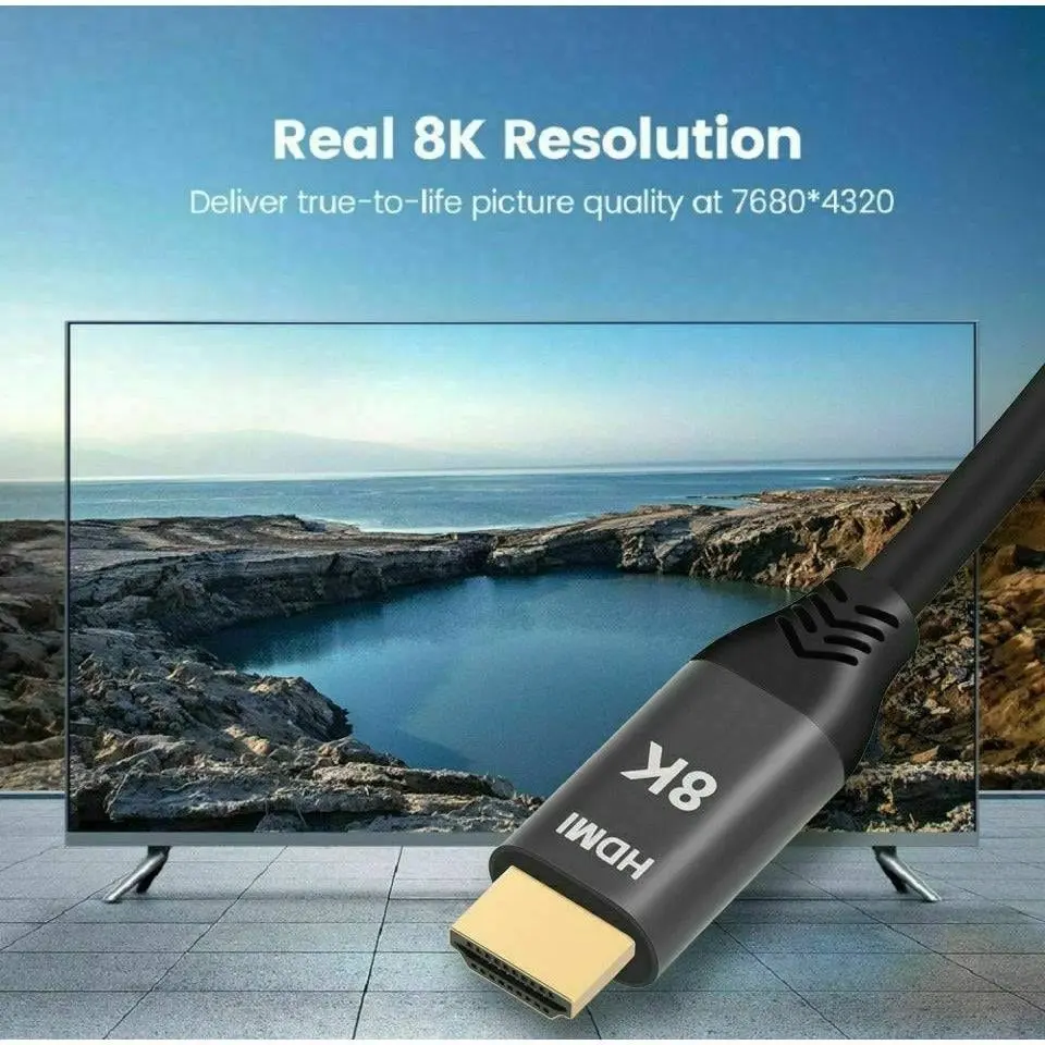 HDMI v2.1 Cable 8K Ultra High Speed Cord 48Gbps Resolution 120Hz UHD With HDR AU