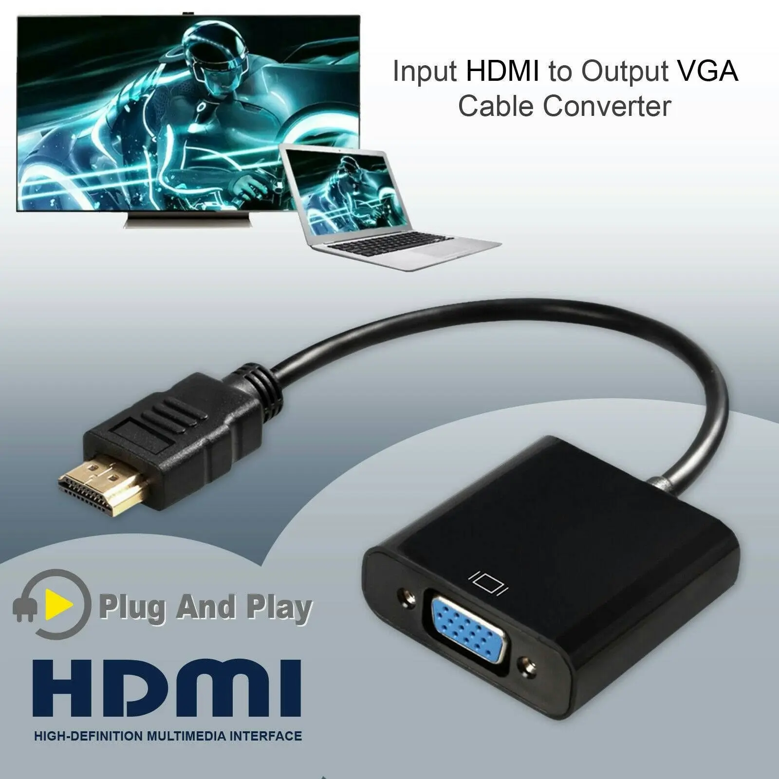 HDMI Male to VGA Female 1080p Adapter Video Cable Converter