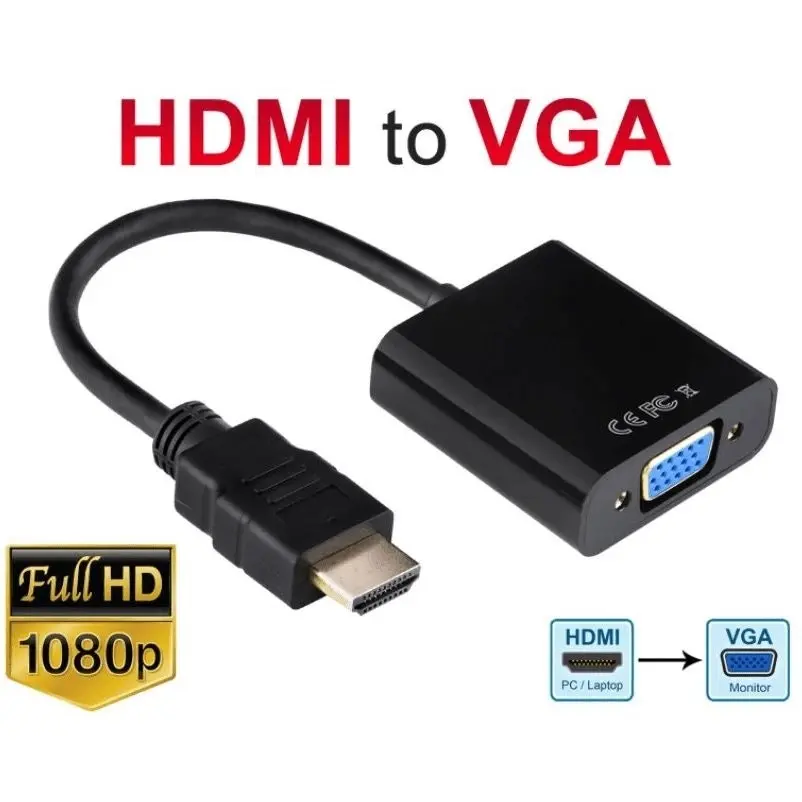 HDMI Male to VGA Female 1080p Adapter Video Cable Converter