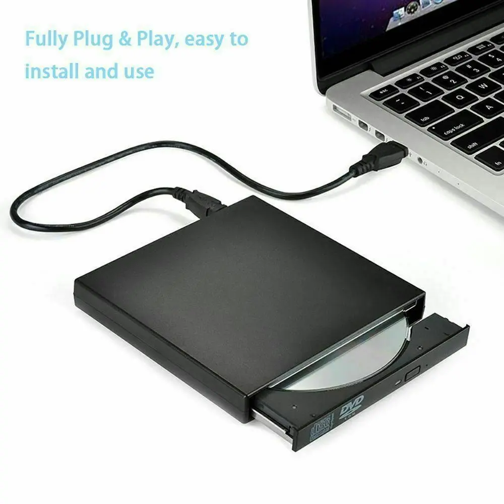 External CD DVD ROM Writer Burner Player Drive USB PC Laptop Mac Windows 7/8/10