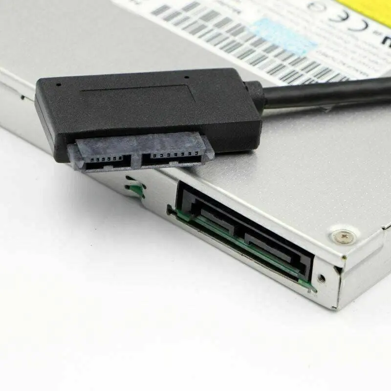 7+6 13Pin Slim SATA to USB CD DVD Rom Optical Hard Drive Cable Adapter Converter